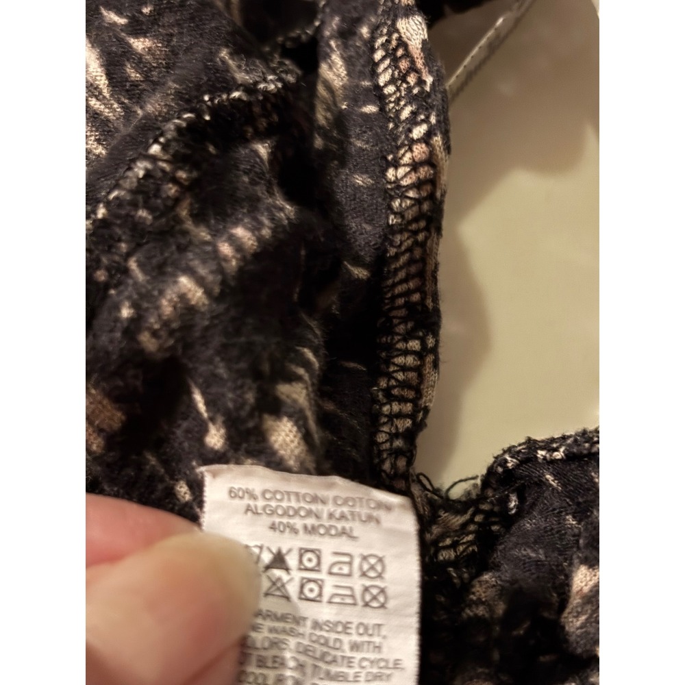 Lucky Brand Womens Black Floral Geometric Print V-Neck Boho Top Medium - Picture 7 of 7